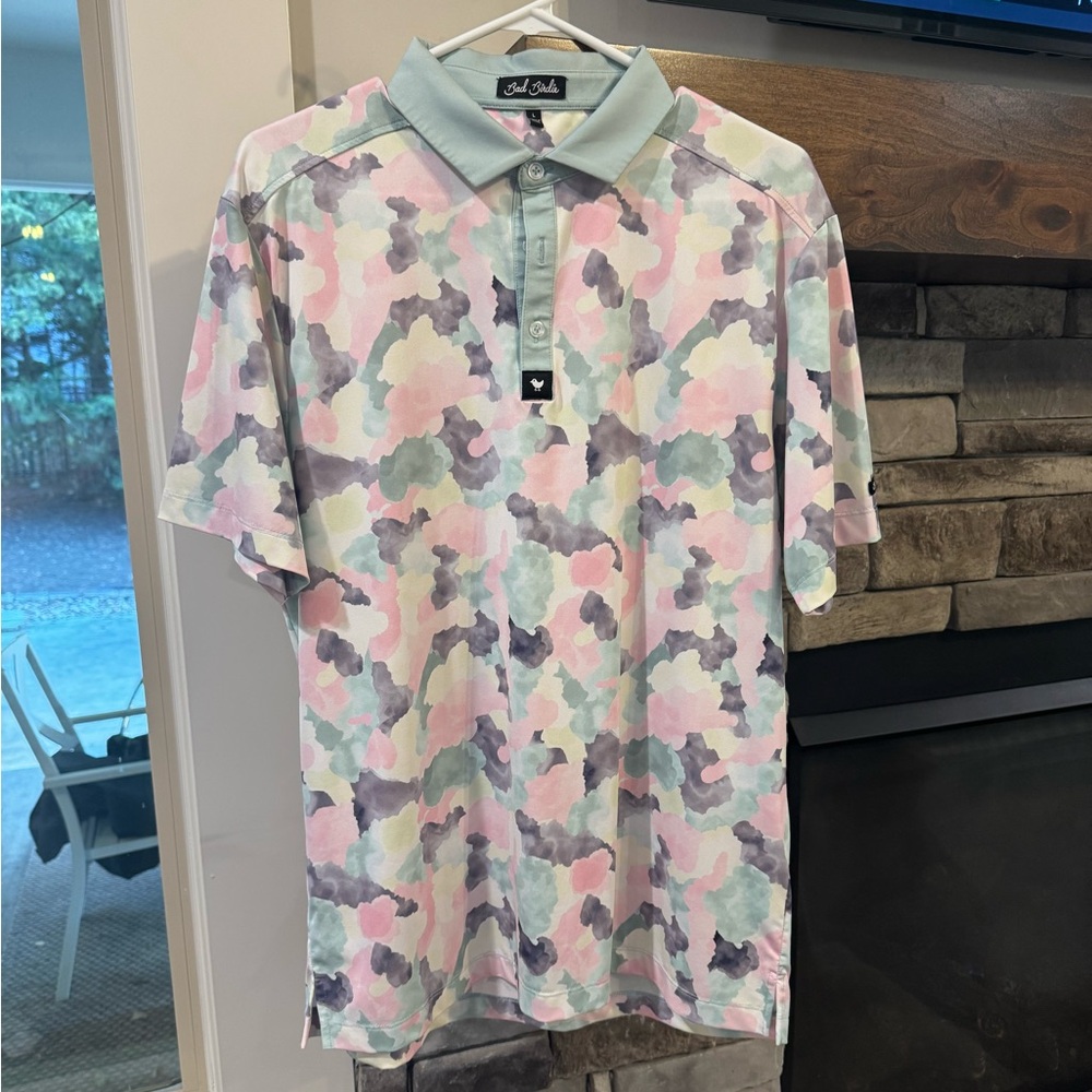 Bad Birdie Men's Multicolor Polo Shirt Size L
